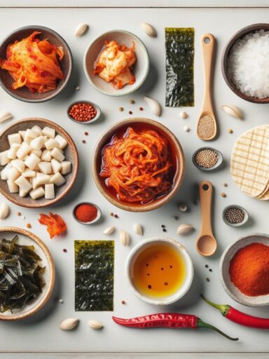 un ensembles d'ingrédients coréens à avoir dans sa cuisine