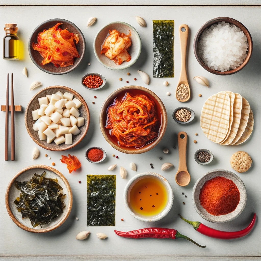 un ensembles d'ingrédients coréens à avoir dans sa cuisine